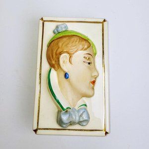 Hand Painted Lady Trinket Box Czech Numbered
